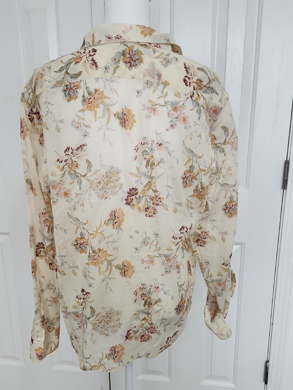 Lauren Ralph Lauren 100% Cotton Floral Button Down Shirt XL Cottagecore - Picture 2 of 4